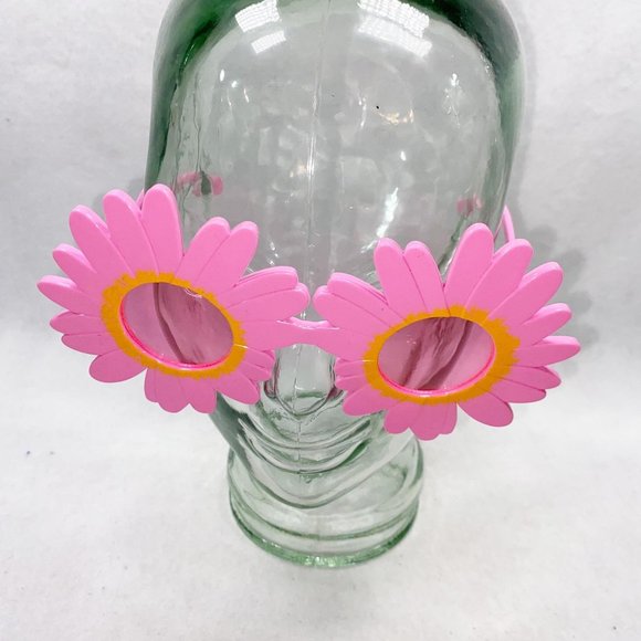 Pink Flower Power Selfie Festival Glasses - Picture 7 of 10